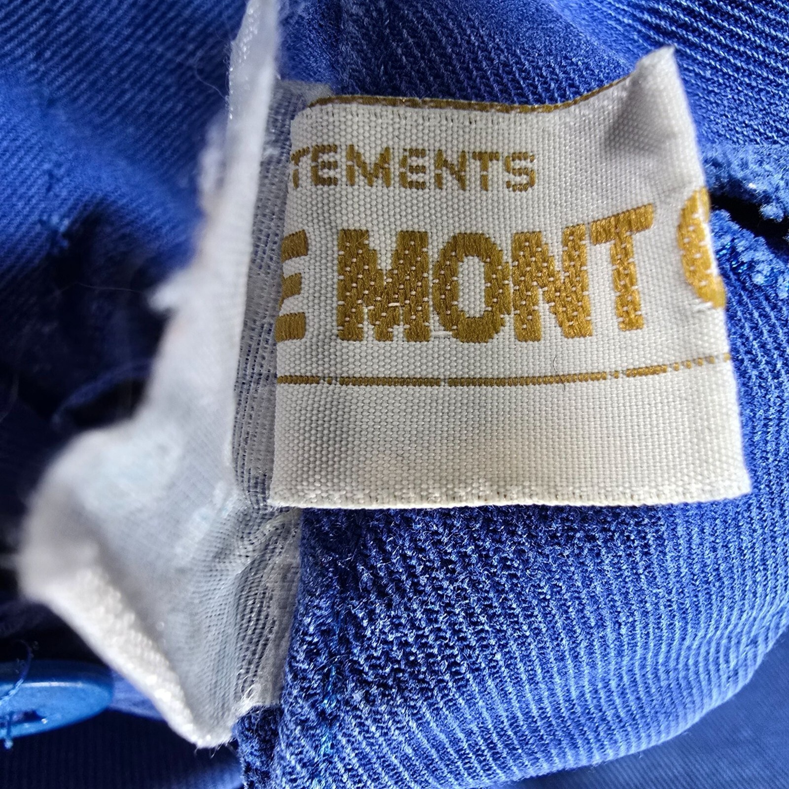 Thrashed 1970s Vetements Le Mont Carmel Blue French Workwear Shorts (32″ waist)