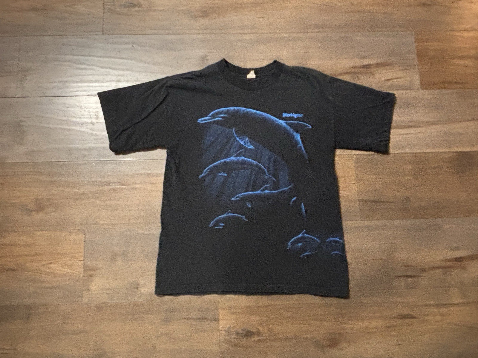 Vintage 1990s Black Sherrys Best Bermuda Dolphins Single Stitch USA Large