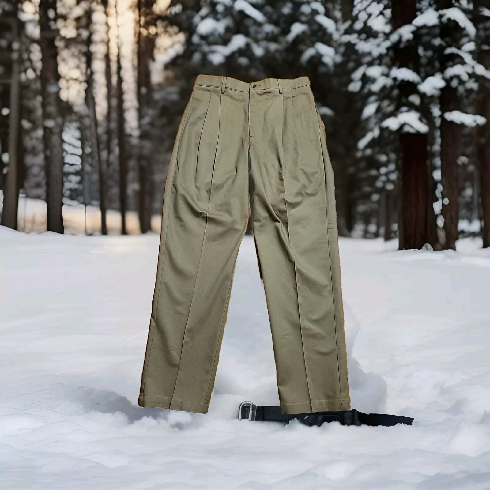 Vintage Charter Club Room Pleated Chino Pants Beige 34×34 NWT Cotton Twill Y2K