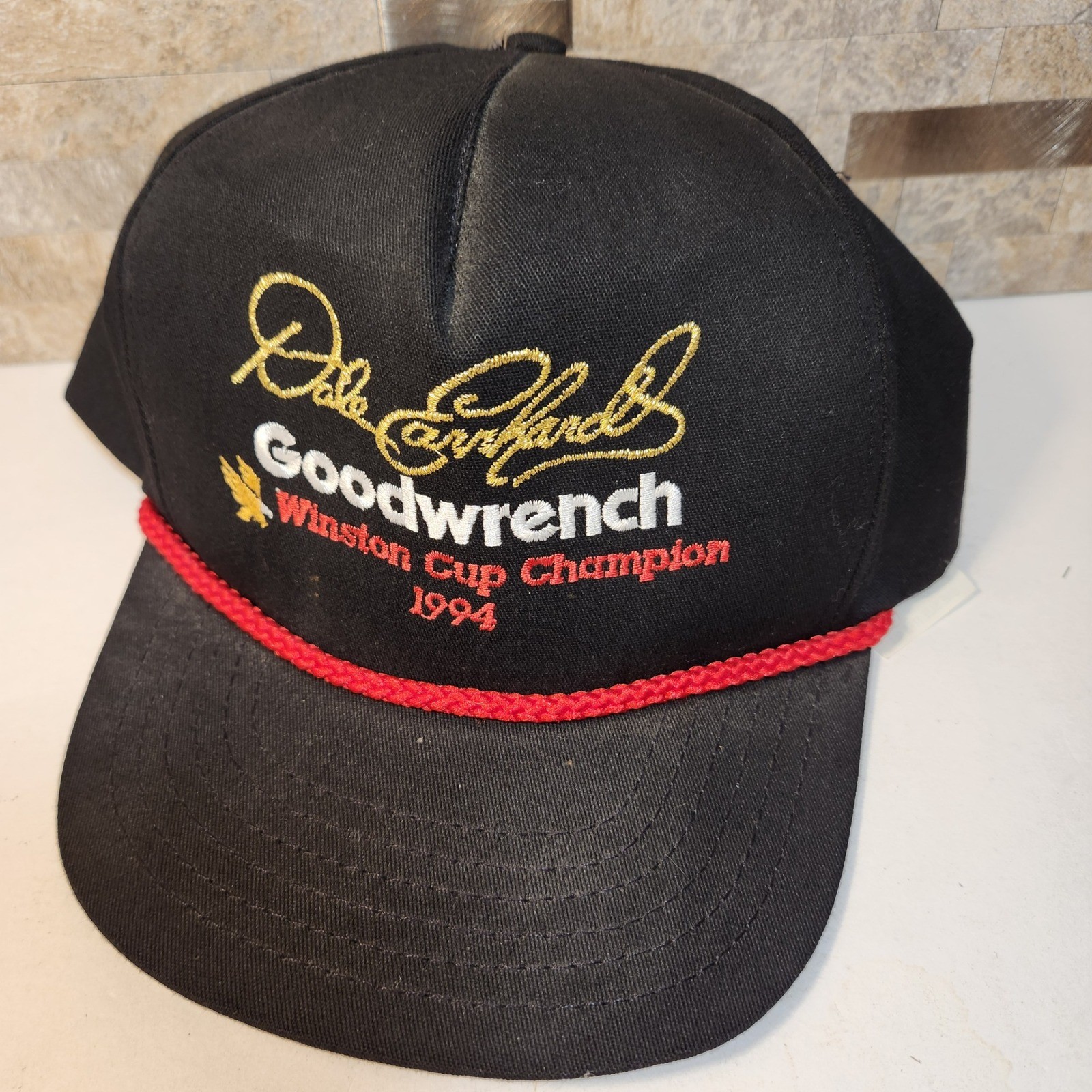 Vintage 1994 Dale Earnhardt Winston Cup Champion Hat Black Snapback Sports Image