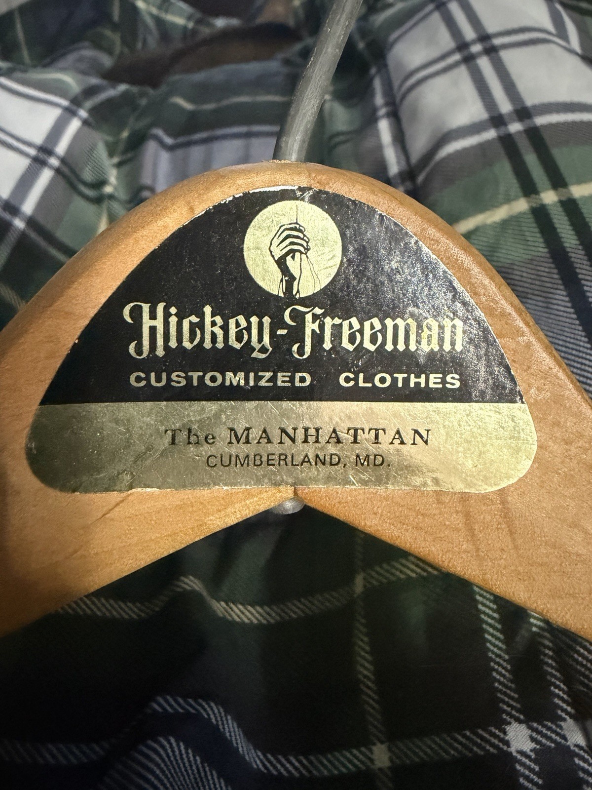 Vintage HICKEY FREEMAN Customized Clothes The Manhattan Maryland MD Coat Hanger