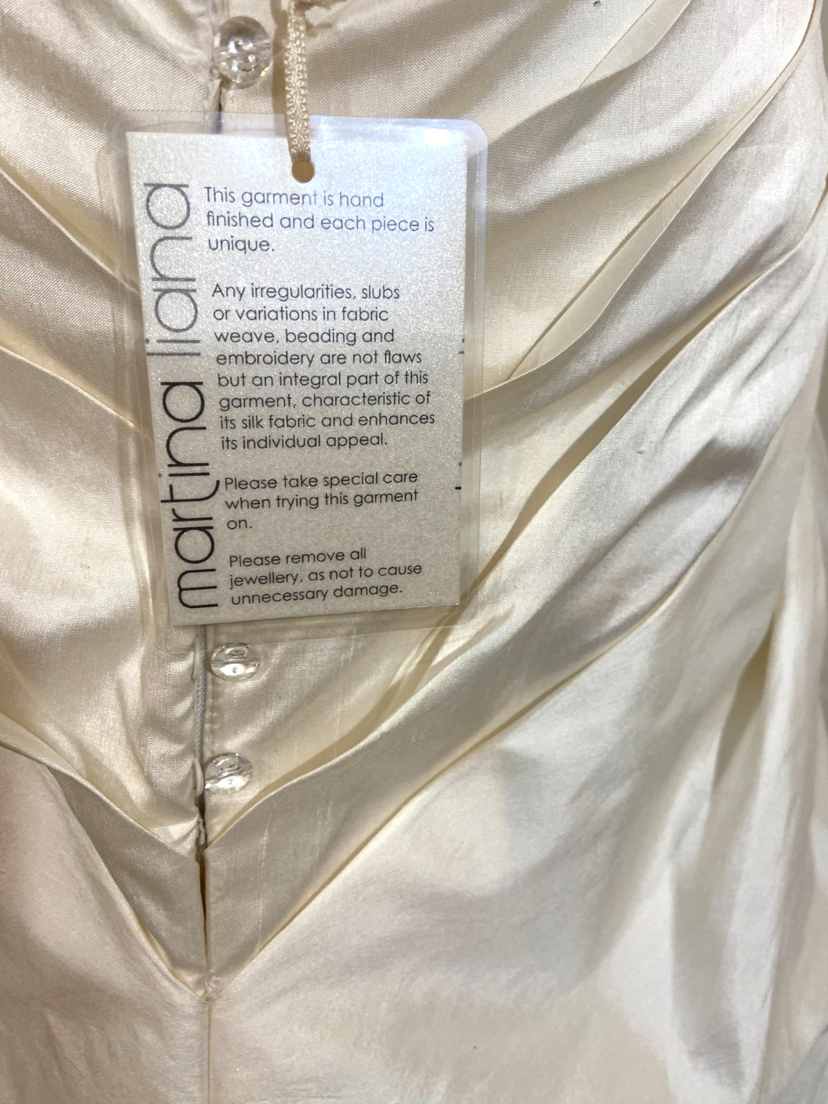 NWT- Martina Liana 100% Silk Ruched Wedding Gown (Ivory)-Sz 14 (MSRP $1695)