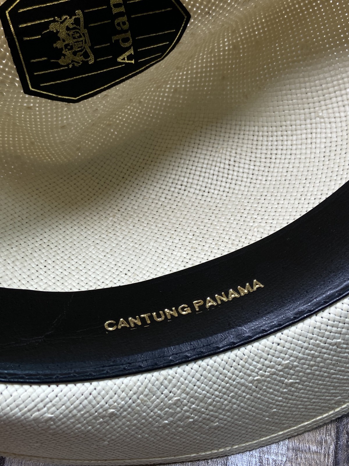 Vintage Adam Genuine Straw Cantung Panama Fedora Hat Size M Beige