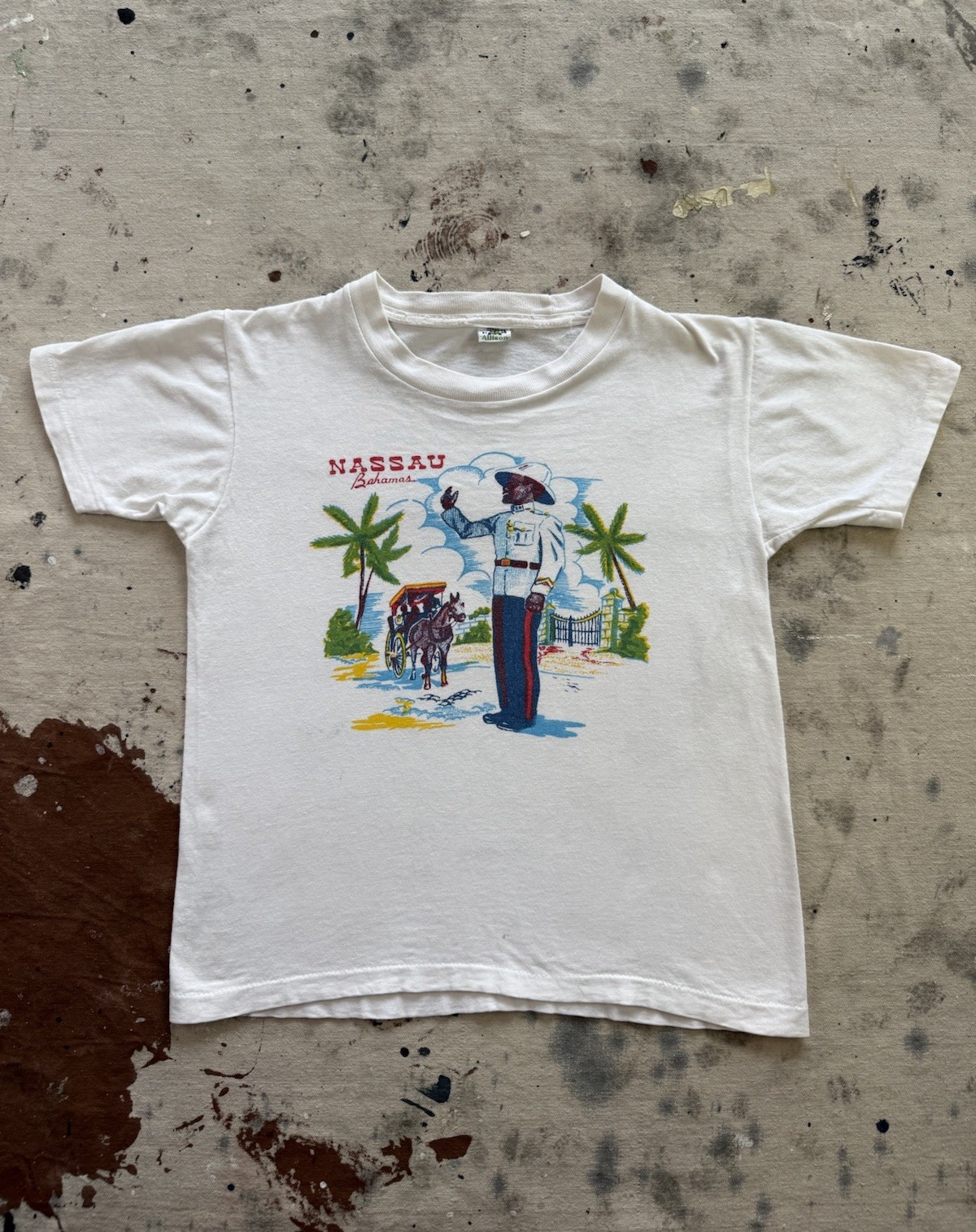 Vintage 1960s Nassau Bahamas Allison Youth Baby T-Shirt – S