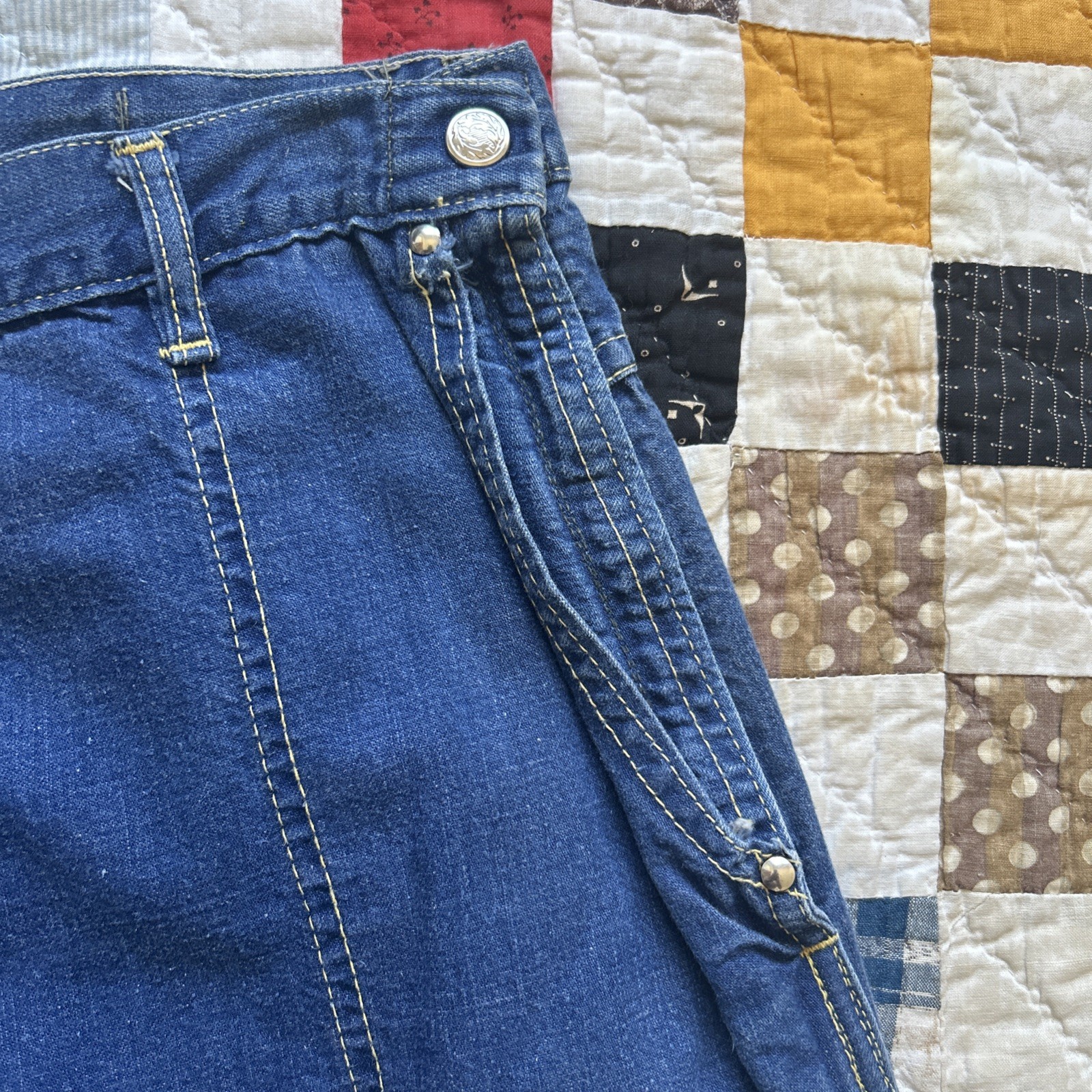Vintage 50/60s Roundhouse Sanforized Side Zip Workwear Jeans Excellent 26/30