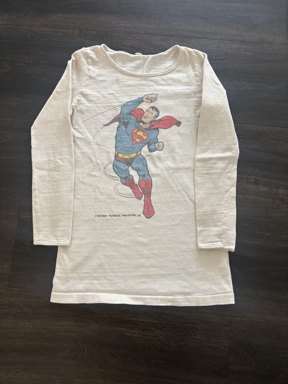 RARE Vintage 1960’s Superman Tee DC Comics Glam Pop Art Long Sleeve T-Shirt 60’s