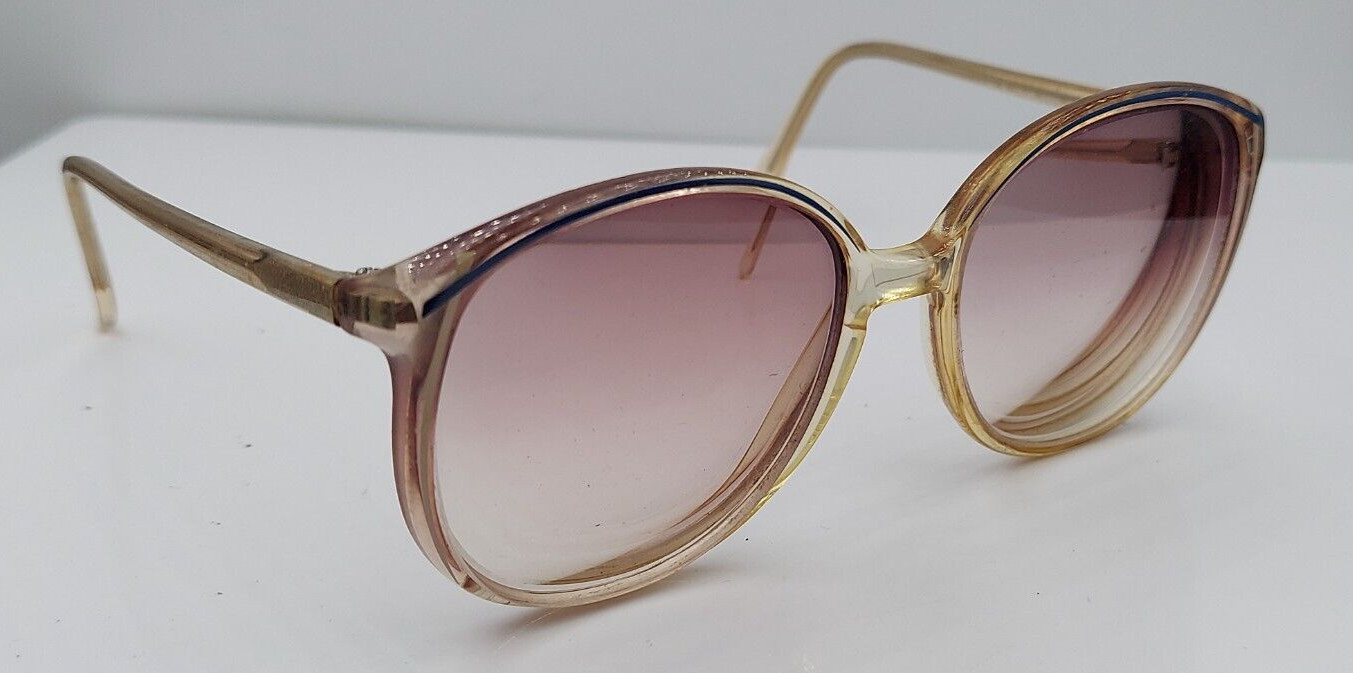 Vintage Charmant 4621 Blue Translucent Oval Sunglasses Japan FRAMES ONLY