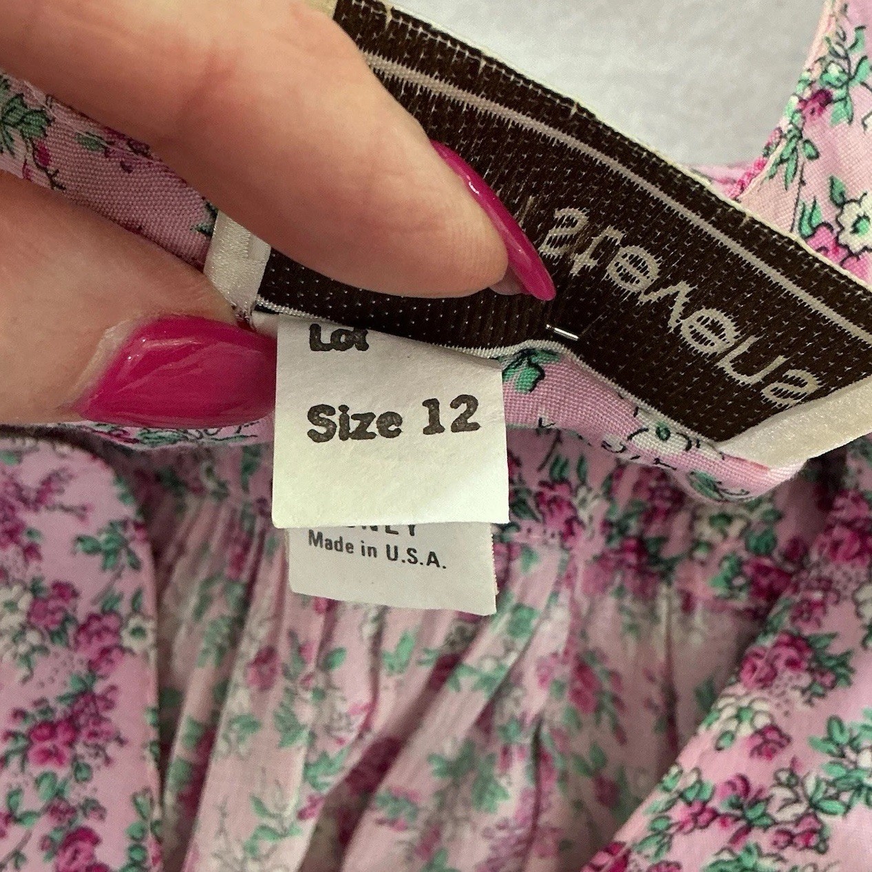 Karin Stevens Floral A-Line Dress 12 Cottagecore Vintage 90s Mom Union Made USA