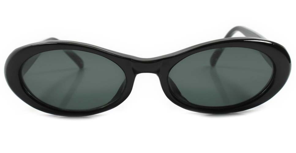 Old School Classic Genuine Vintage 70s 80s Deadstock Black Frame Oval Sunglasses