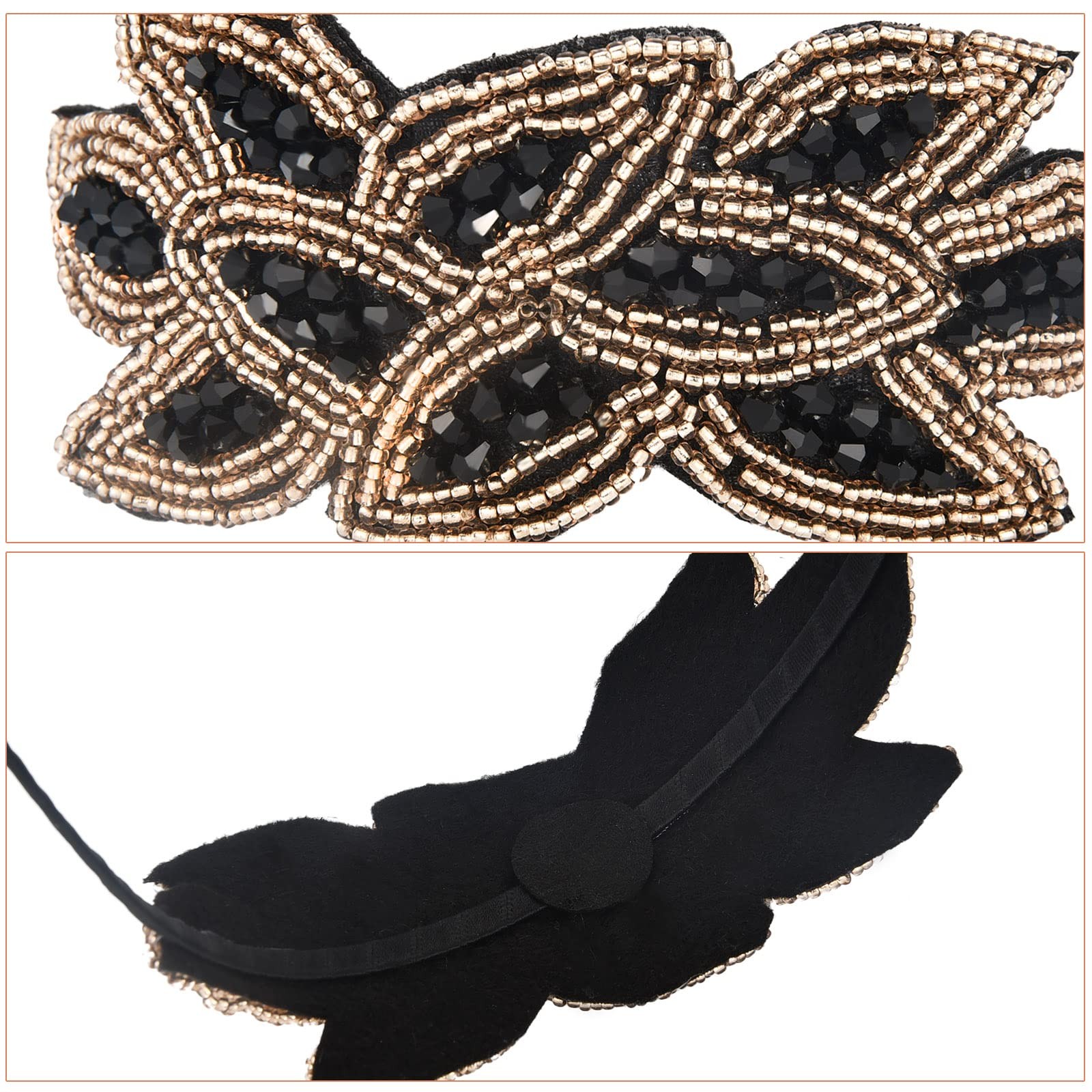 Tatuo 3 Pieces 1920s Flapper Headbands for 3 Count (Pack of 1), Color Set 1