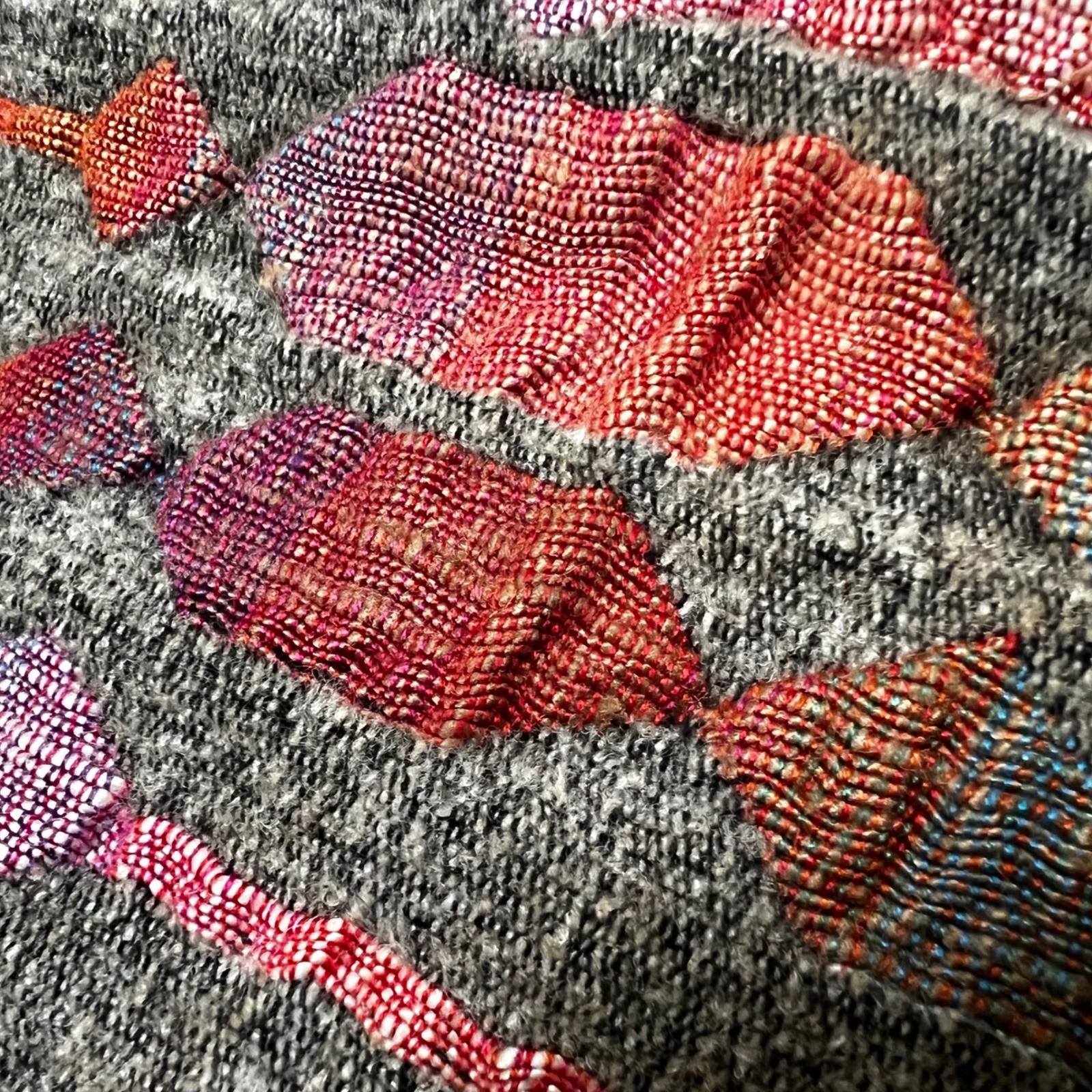 Vtg 60s Handmade Tapestry Skirt MCM Mod Atomic Diamond Brocade Pink Lining Large