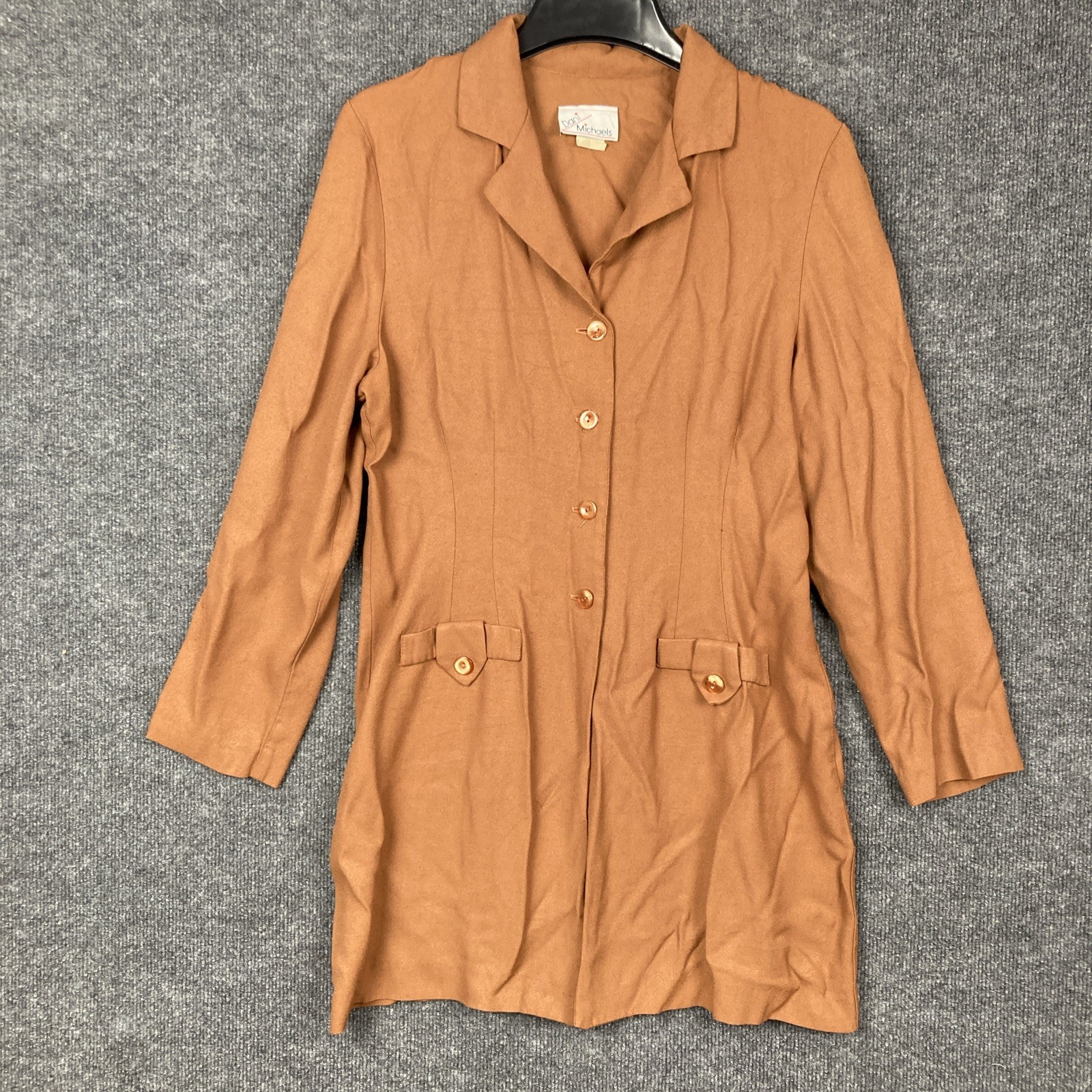 Vintage Dani Michaels Womens Size 12 Brown Button Collared Dress