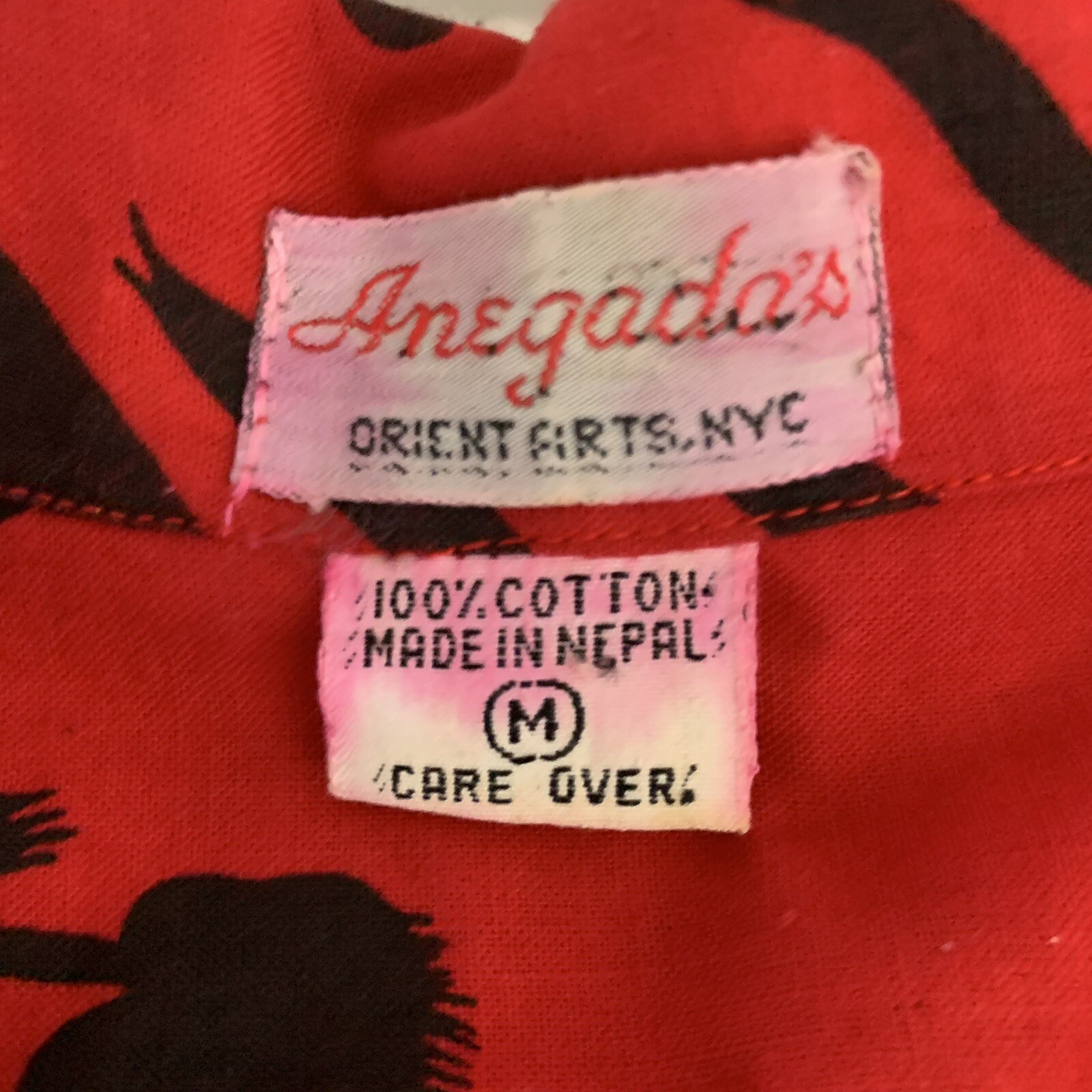Anegadas Oriental Arts Blazer sz M Red Black Floral 90s Office Chic VINTAGE