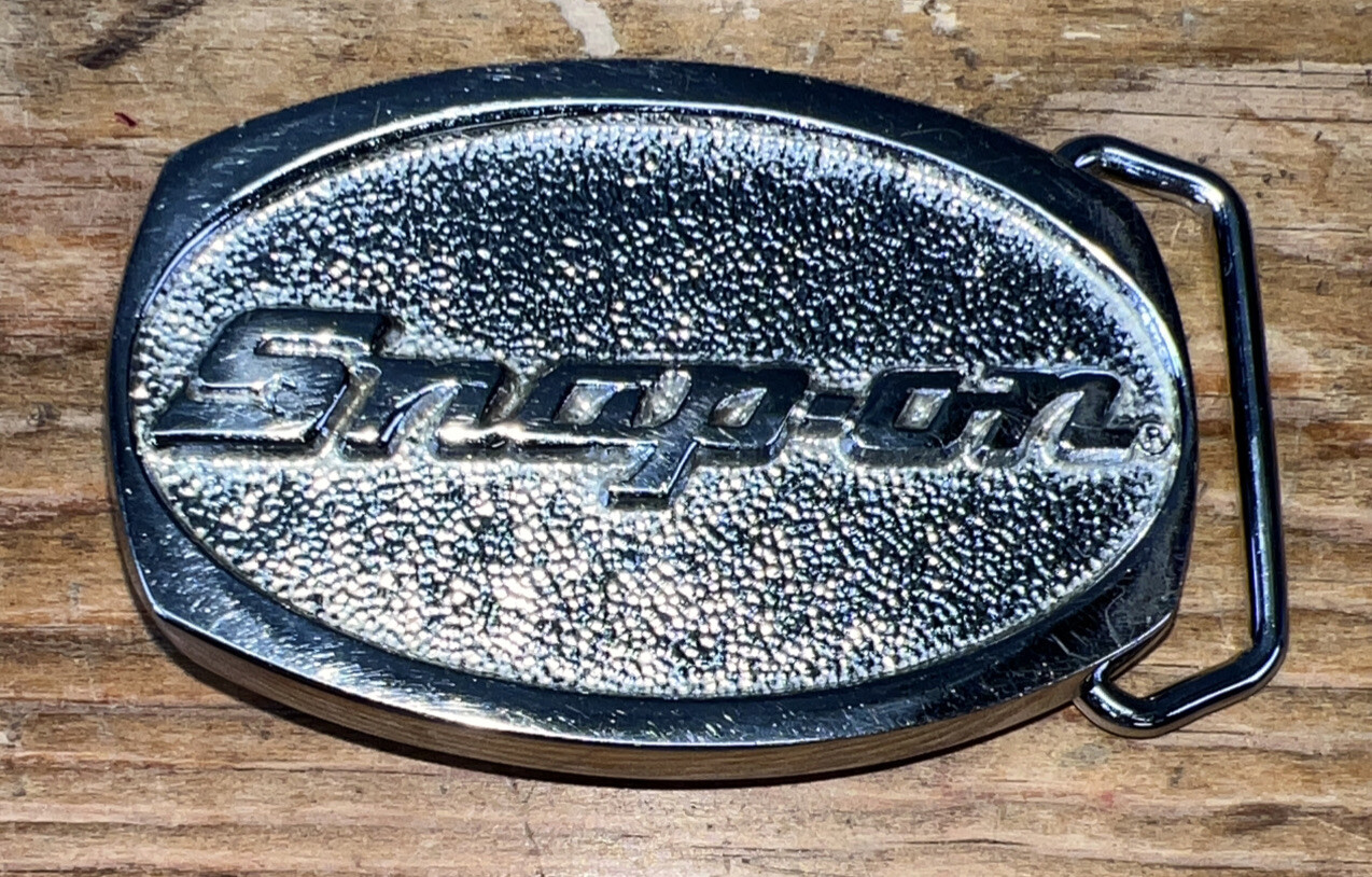 SNAP- ON Vintage Crome on Solid Brass Belt Buckle Made in USA