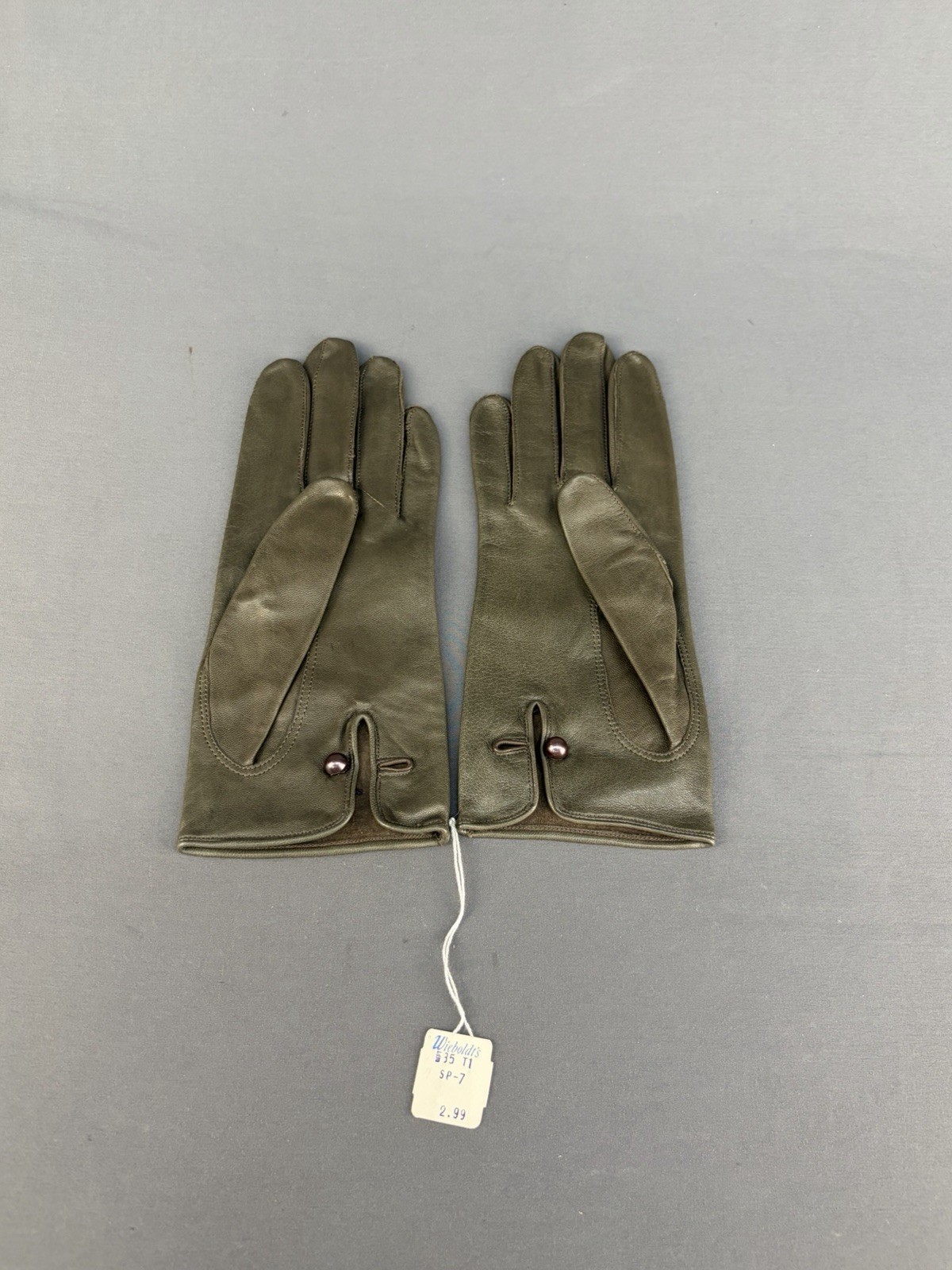 VTG NOS Wieboldt’s Brown Leather Gloves Size 7.5 Made in Philippines