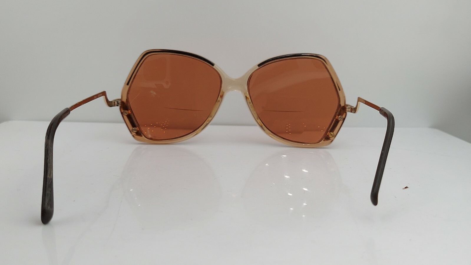 Vintage Luxottica Aphrodite Silver Metal Oval Half-Rim Sunglasses FRAMES ONLY