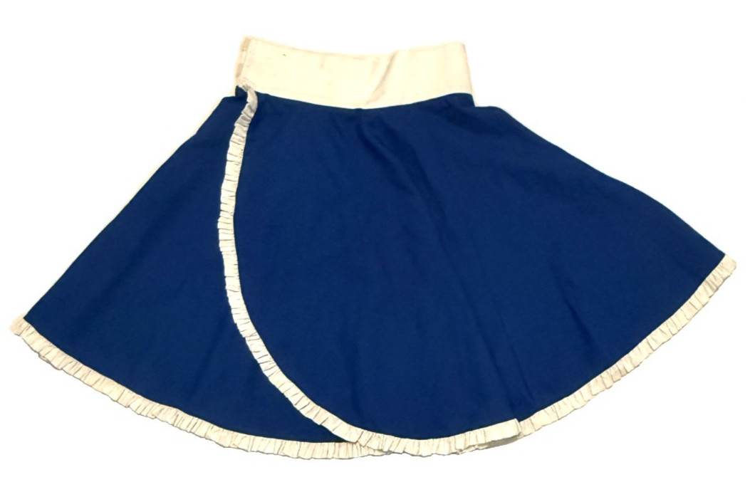 Vintage 1960s 50s Blue Circle Skirt Majorette Band Cheerleader Uniform USA Retro