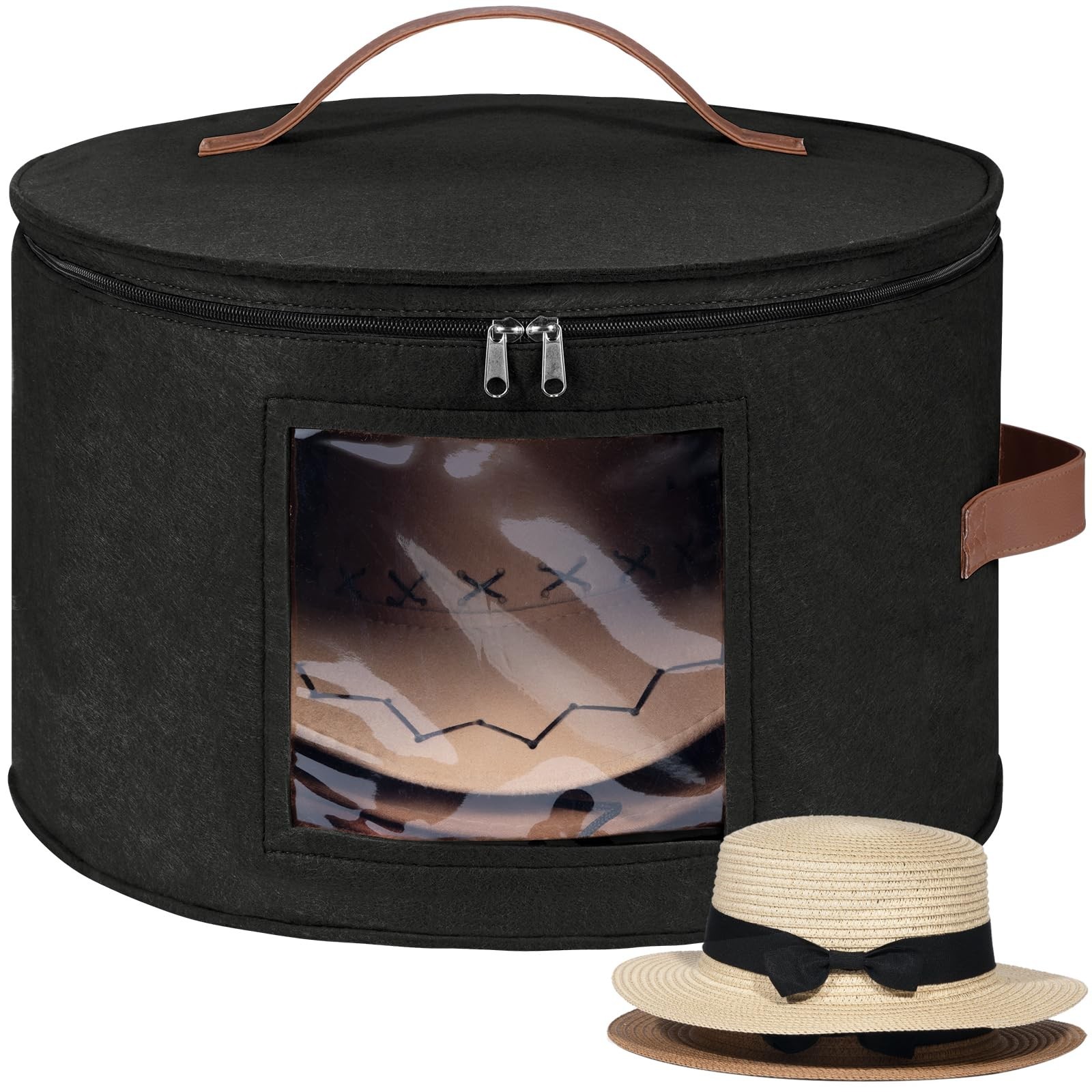 Lifewit Round Cowboy Hat Box for 7 Caps, 37L Hat Organizer Bag,Black,1 Pack |…