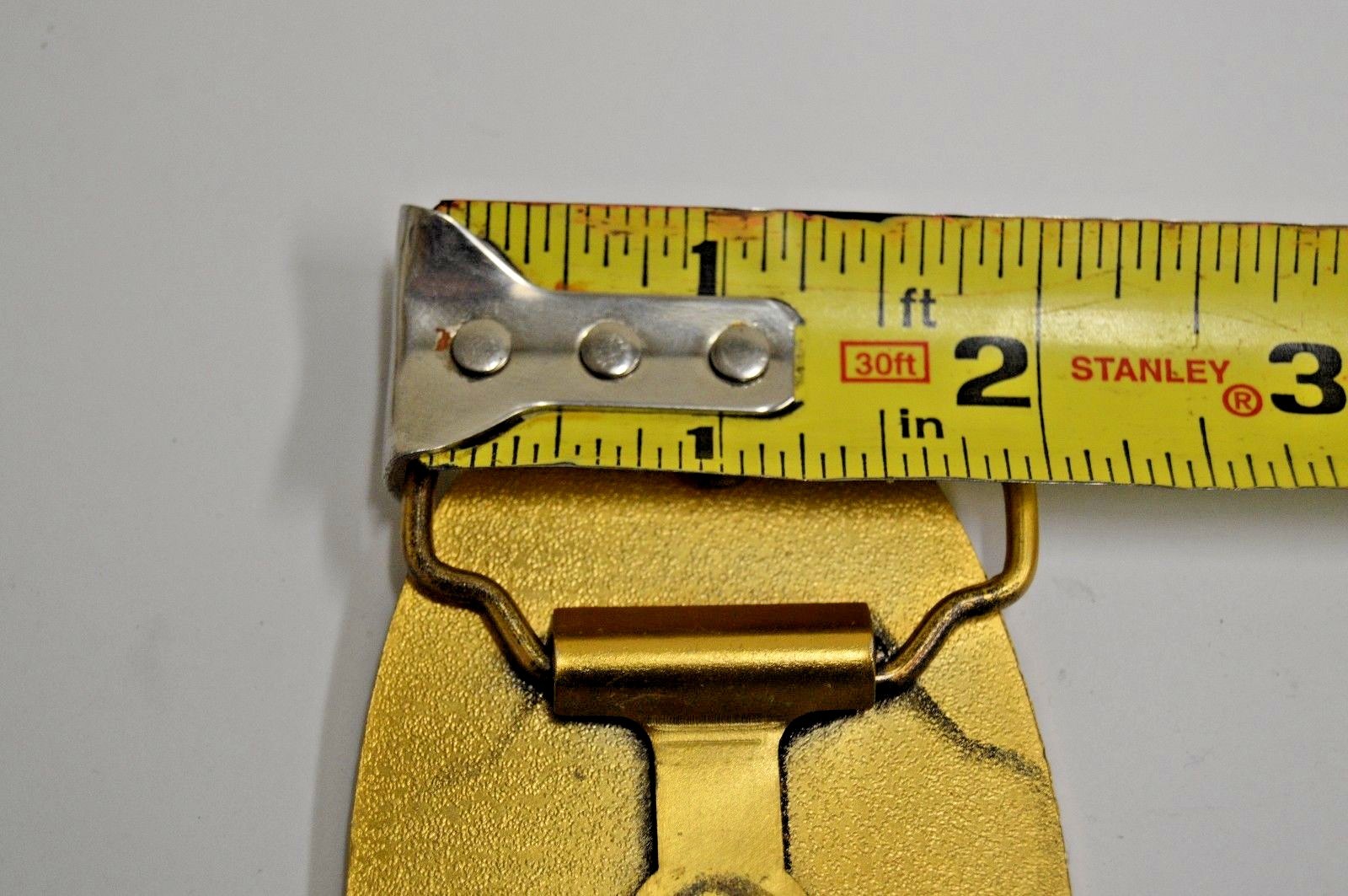 Vintage CYPRUS Business Building Occupational Solid Brass Belt Buckle Rare