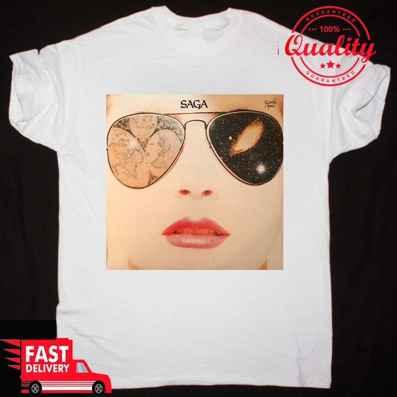 Saga band Worlds Apart White Cotton T Shirt Full Size S-5XL HA7645