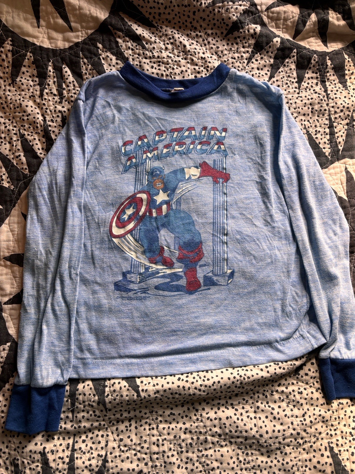 1970s 1980s true vintage kids shirt Captain America long sleeve Unknown Size