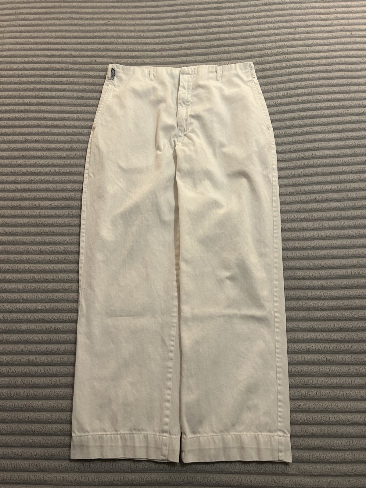 1950s A-1 Manufacturing Co Tapers California Slacks White Twill Pants 30×27 USA