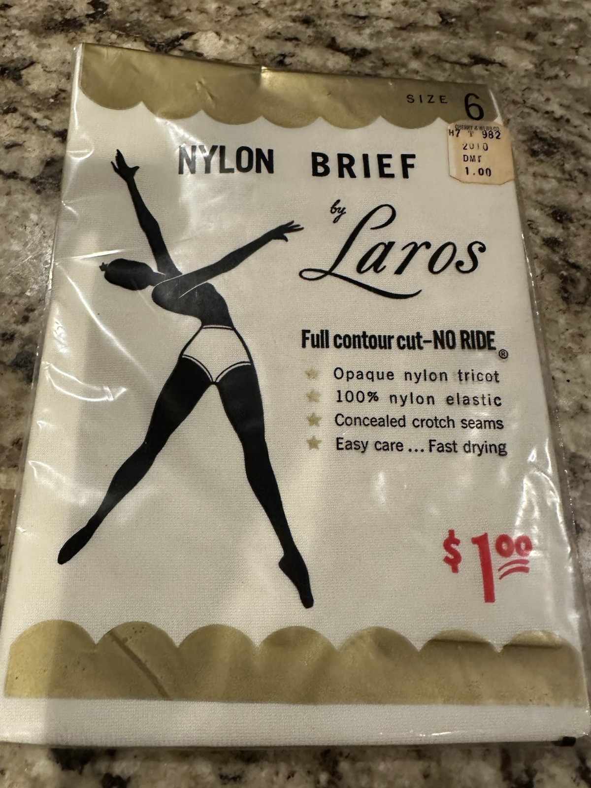 Warner Laros vintage Stunning 50’s nylon panties Granny High Waist Nylon Brief