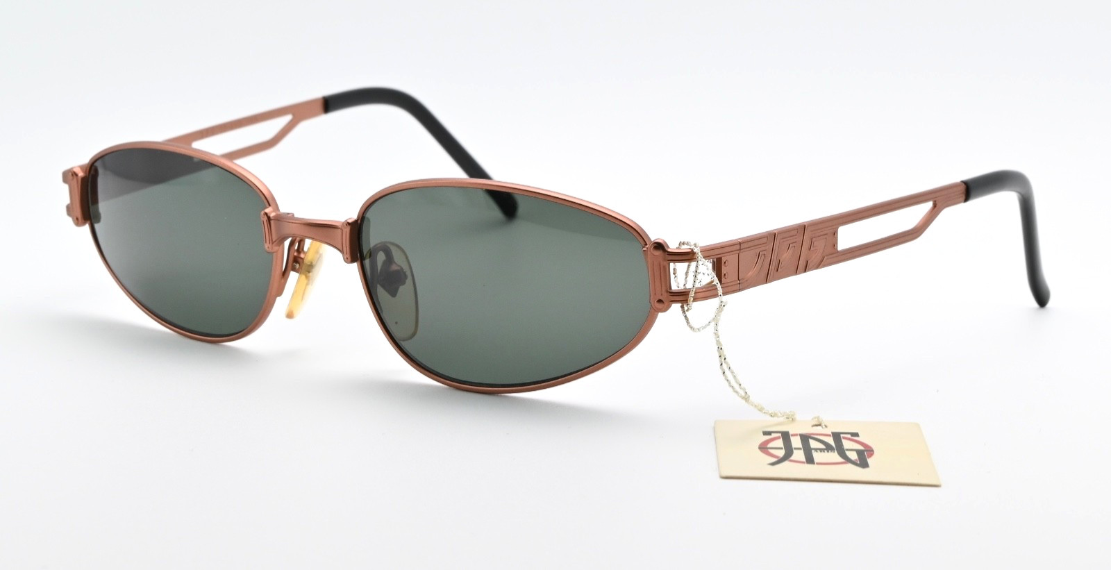 JEAN PAUL GAULTIER Sunglasses 58-6108 Vintage Japan 90s Steampunk Oval Copper