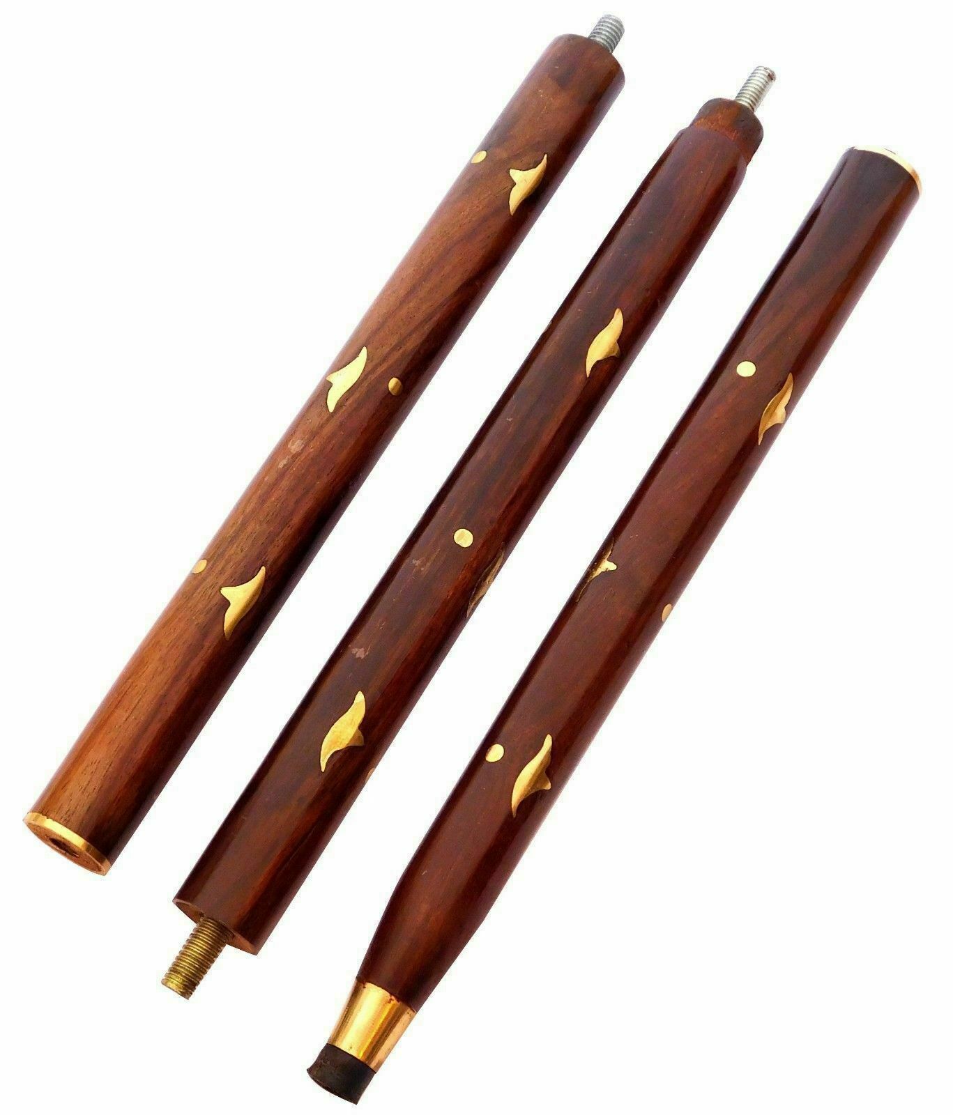Nautical Designer Brown 3 Fold Wooden Walking Stick Cane Shaft For Any Handle