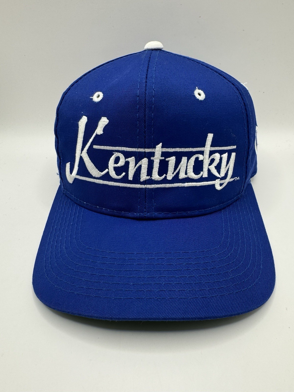VTG Kentucky Wildcats Snapback Hat Youngan Big Script Side Logo Green Brim 90s