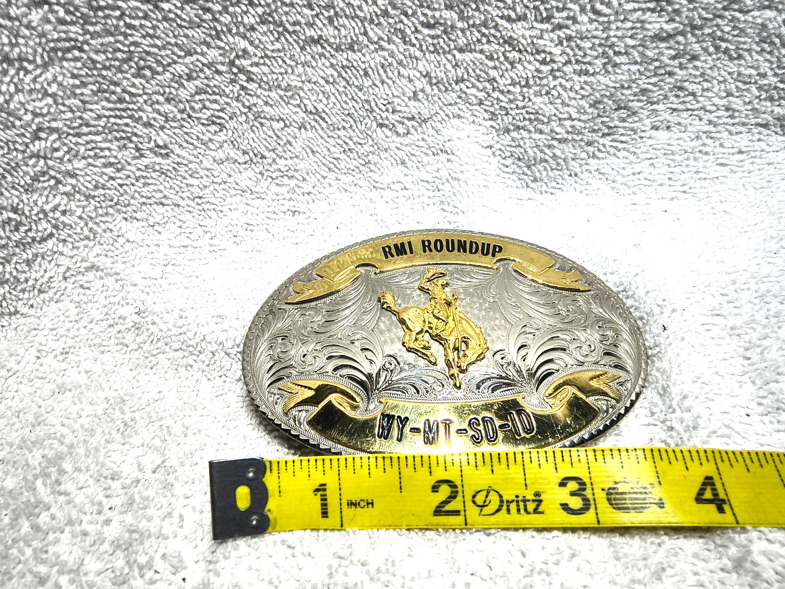 Montana Silversmiths RMI Roundup WY-MT-SD-IS Buckle Custom Bucking Bronco Great
