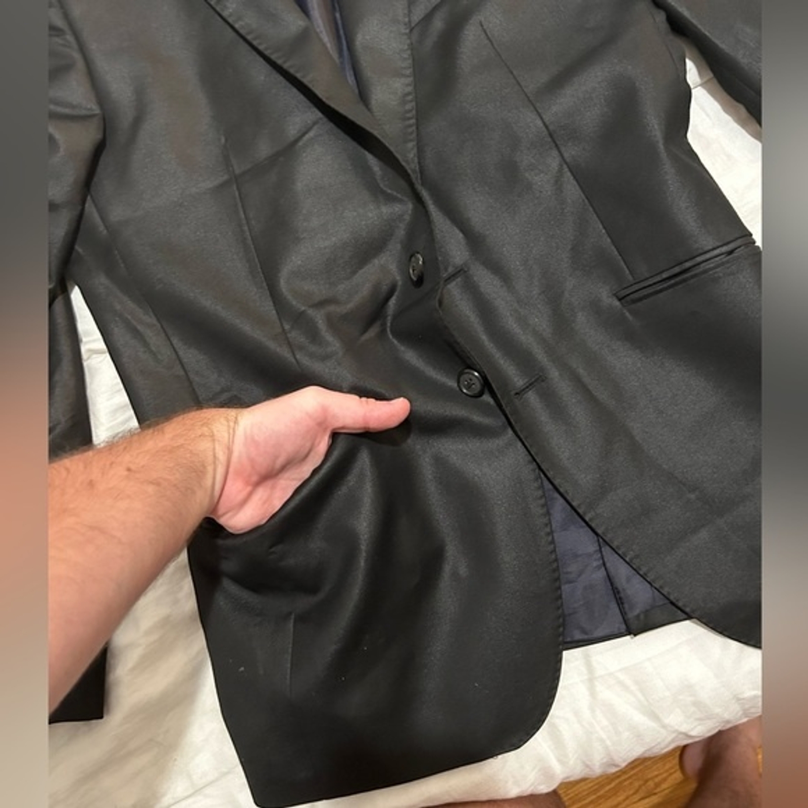 Men’s Zara Black Double Button Lined Sport Jacket With Pockets Size 36