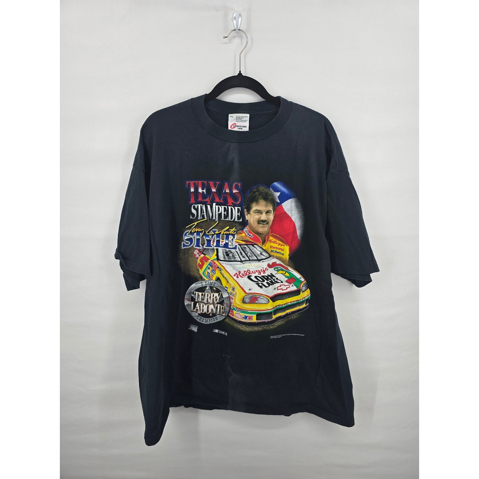 Vintage 1998 Terry Labonte Texas Stampede NASCAR Shirt Mens 2XL Kellogg’s Racing