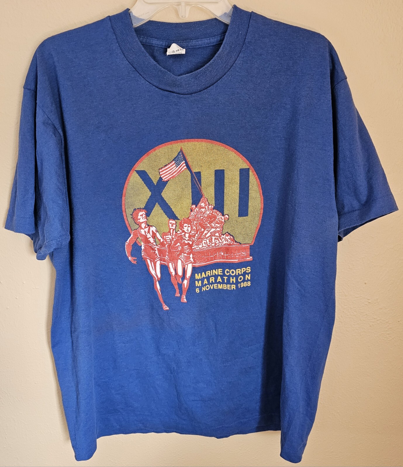 NICE VTG 80s Velva Sheen 1988 US Marine Corps Marathon Single Stitch T-shirt XL
