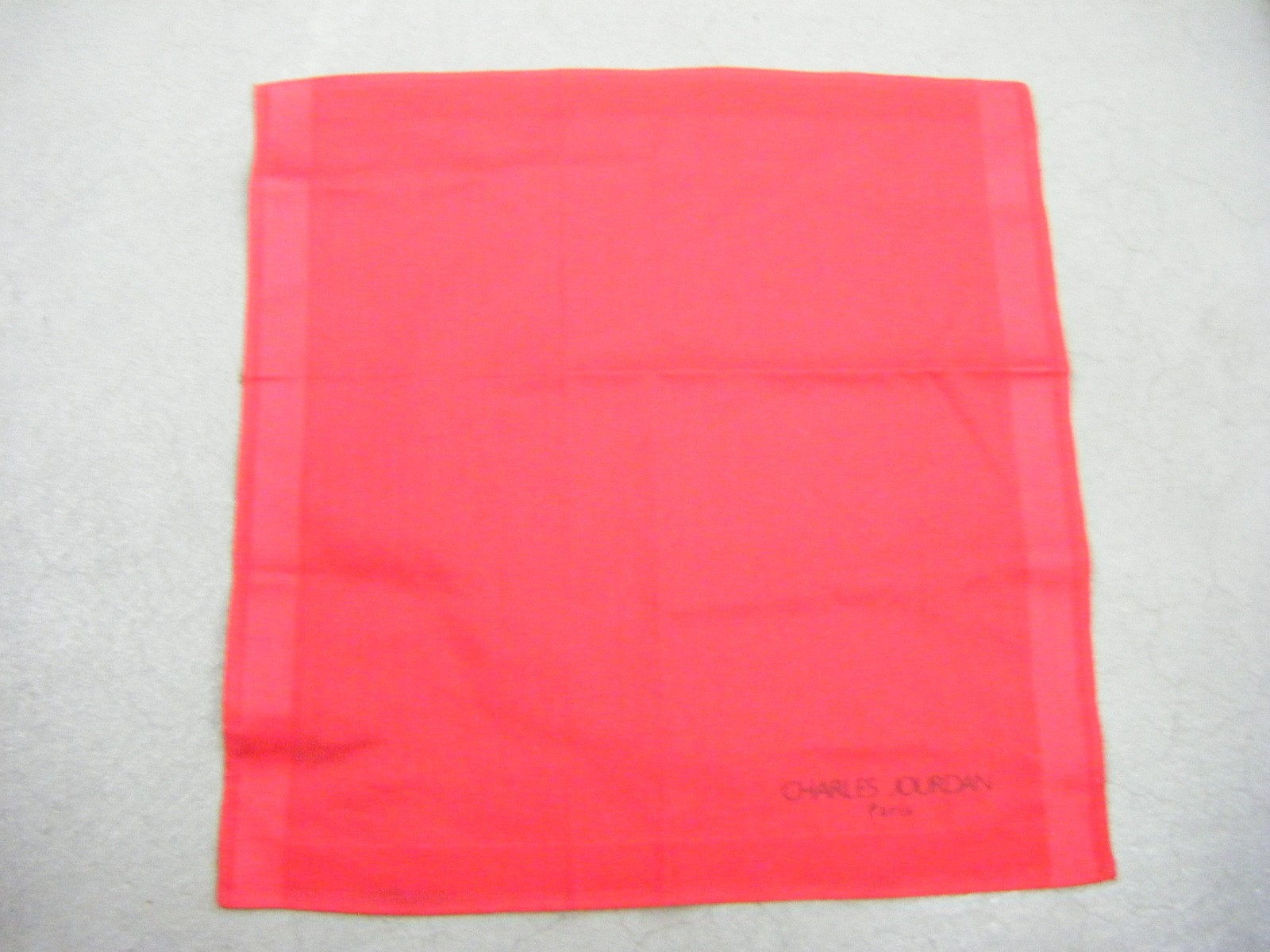 Vintage CHARLES JOURDAN PARIS Red Pocket Square Scarf- 11.25″ X 11.25″