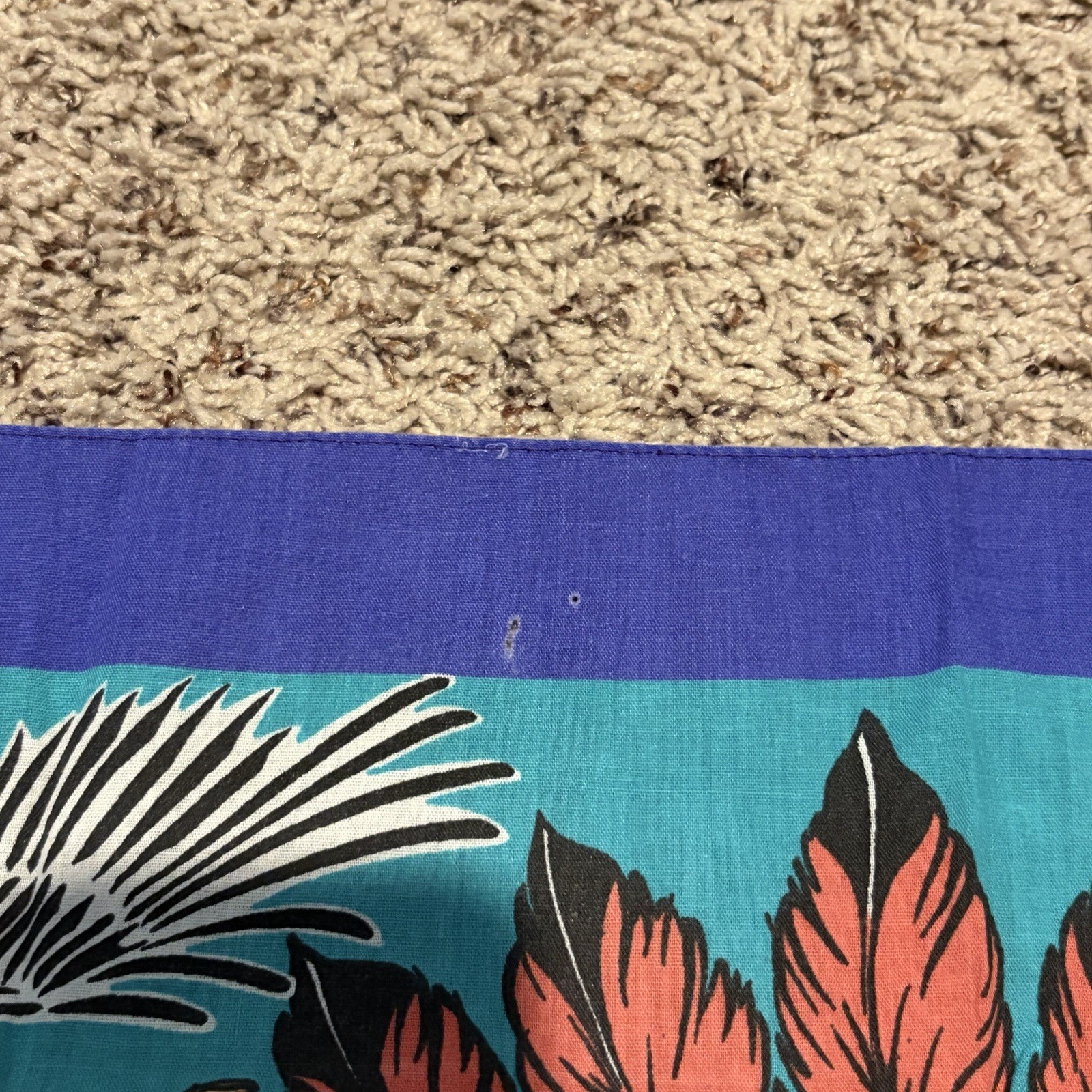 Vtg Southwestern Boho Desert Feathers Bandana Scarf Blue Teal Orange