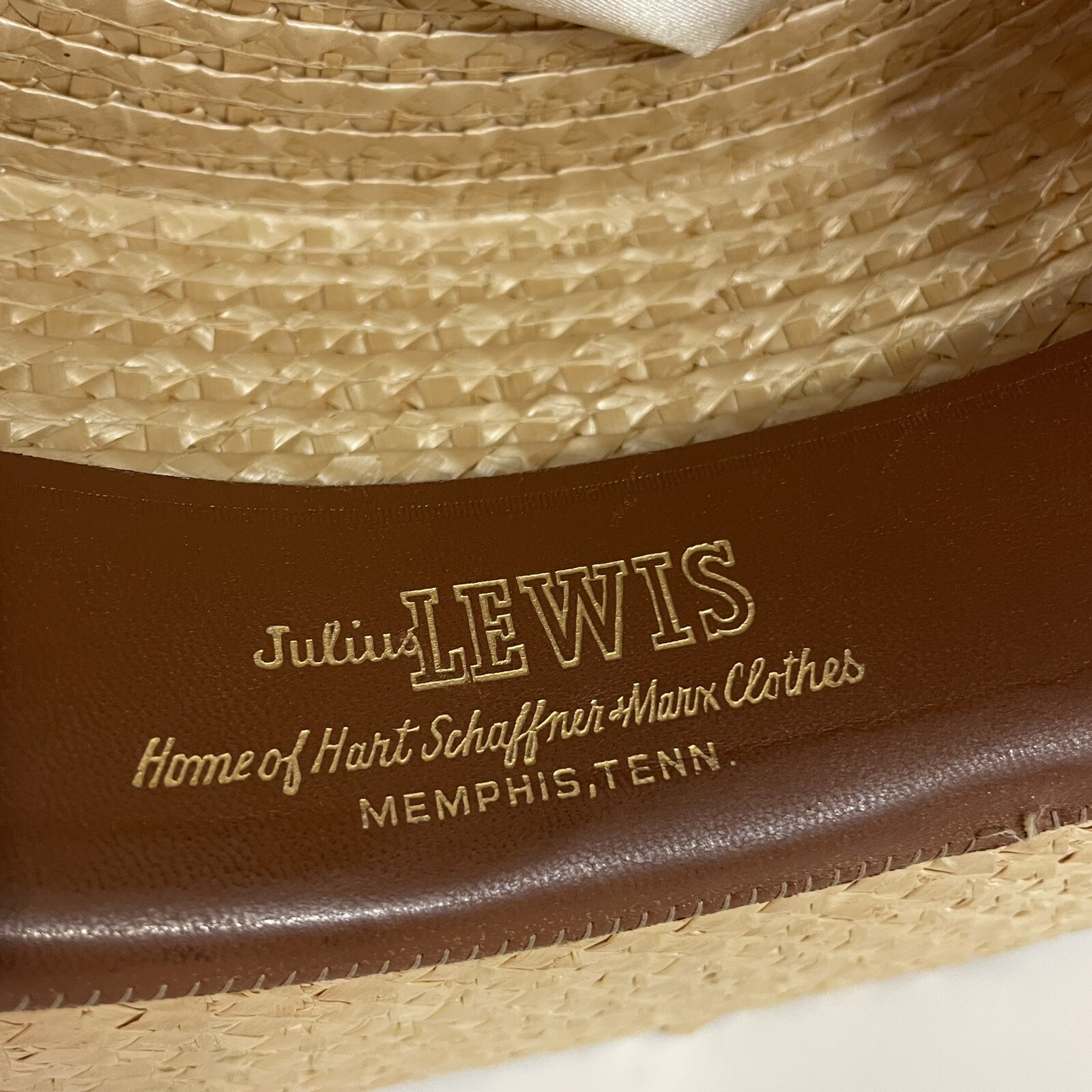 VTG Stetson Hat Mens 6 7/8* Long Oval Blue Red Ribbon Medalist Straw Boater Hat