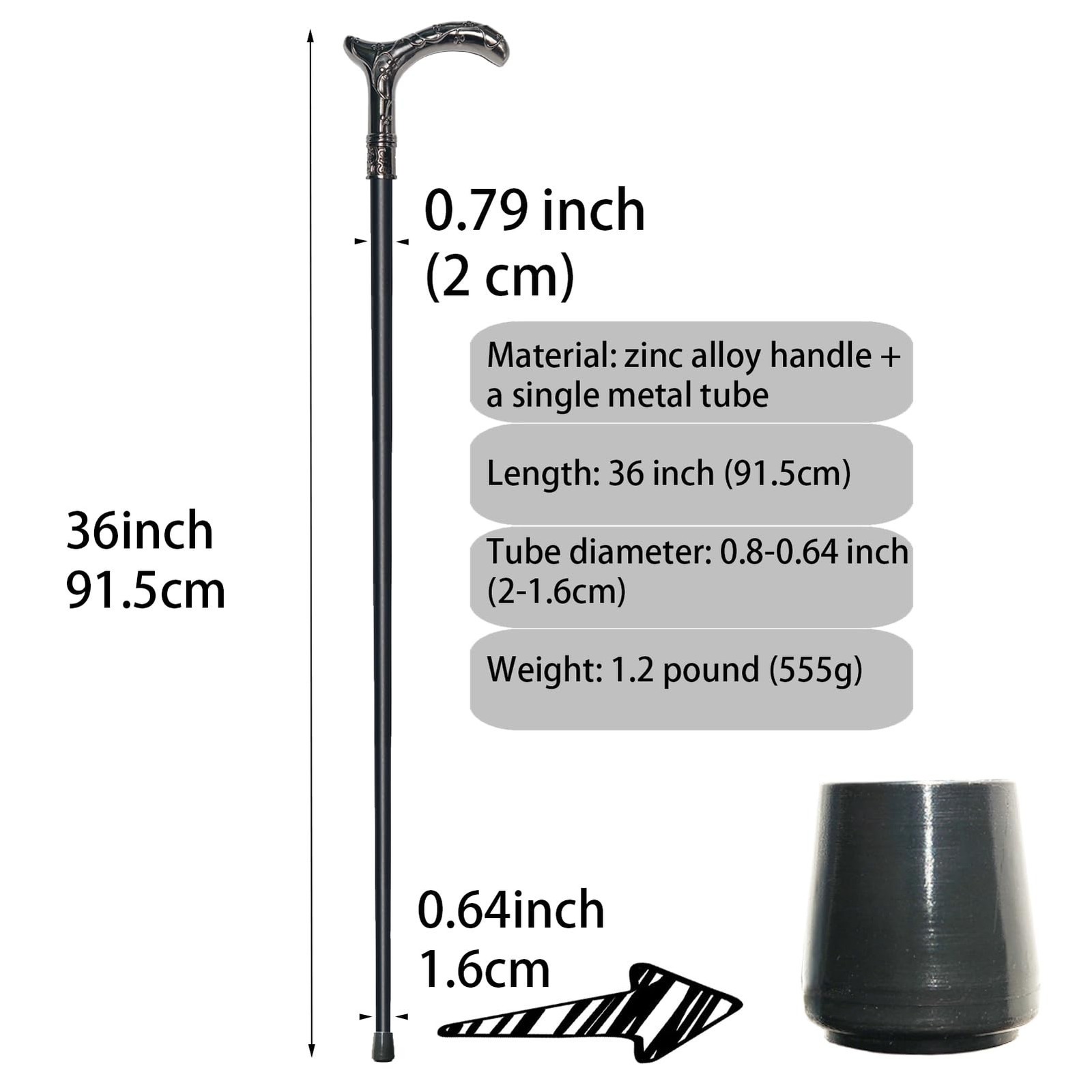 Walking Cane for Men & Women – Heavy Duty 500+ lbs Capacity, Gothic Decorativ…