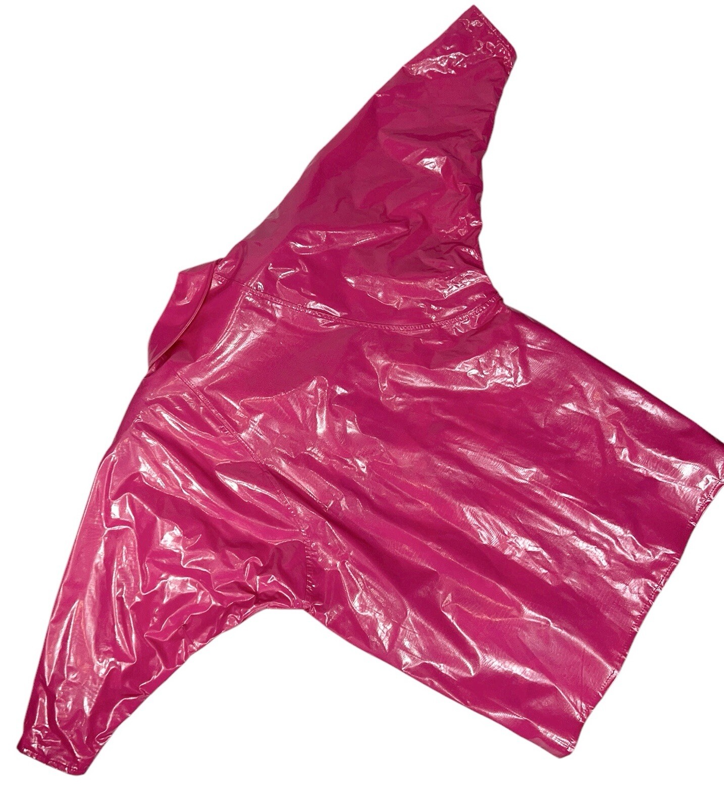 KENN SPORN WIPPETTE HOT PINK RAIN JACKET NEW WAVE AVANT GARDE VTG 80s MOD COAT L