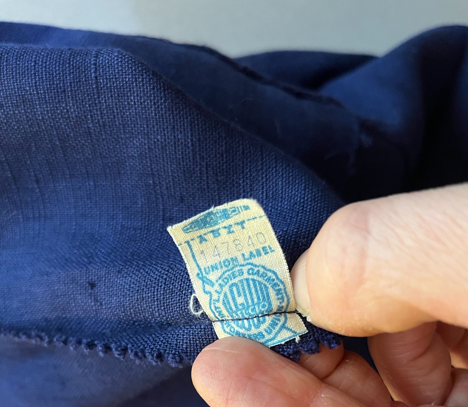 Vintage 1960s TailorTown Size 12 Navy Blue Pure Irish Linen Dress Tebilized