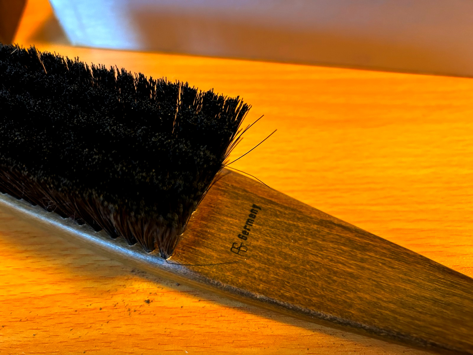 A Vintage Hand Held Garment Brush with Wood Handle Germany 10″