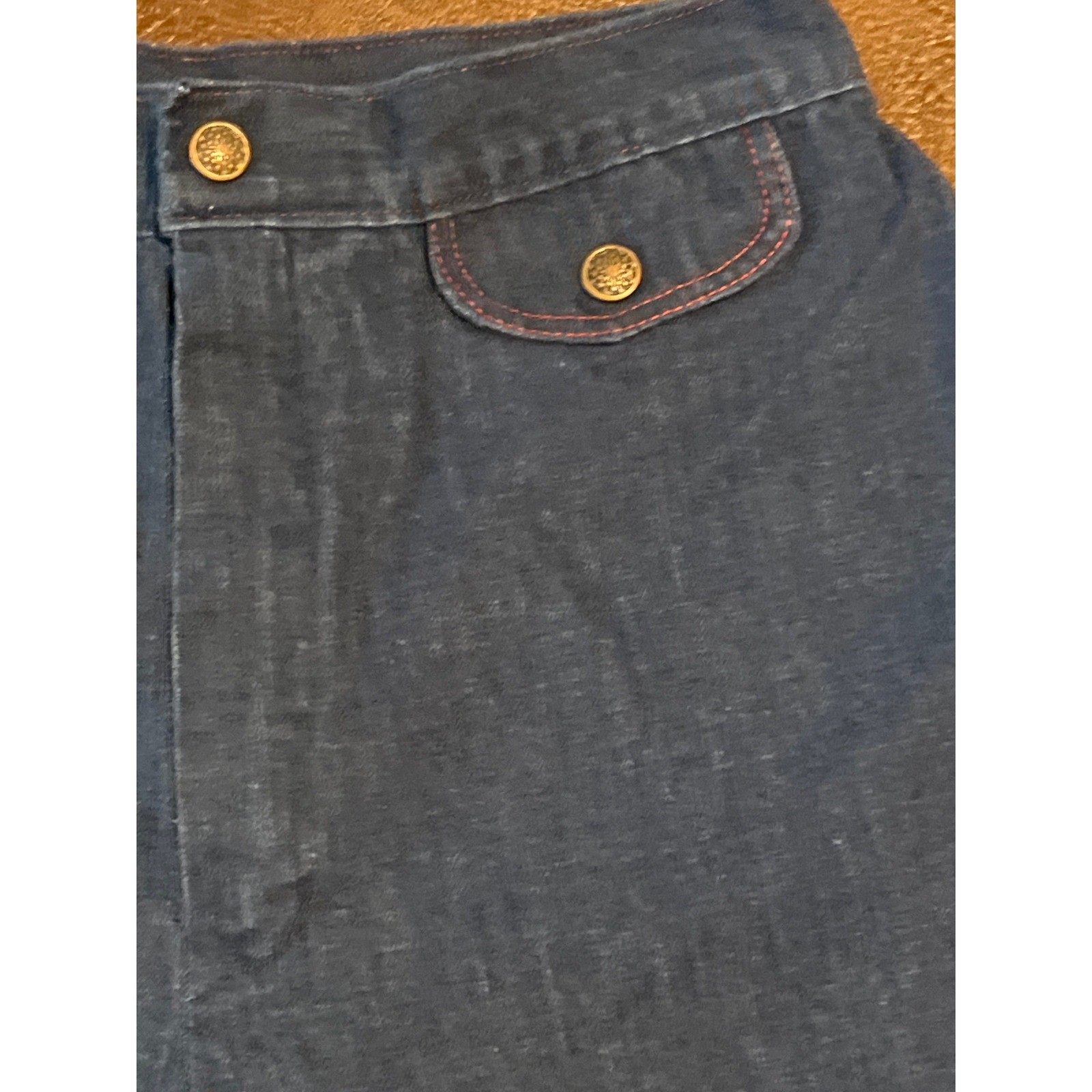 Vintage Sears Jr Bazaar Wide Leg Jeans Dark Wash Red Stitch High Rise Size 13