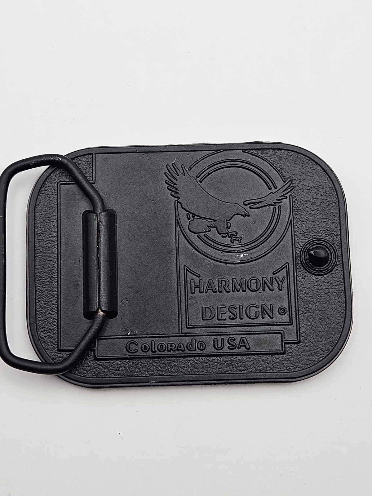 Harmony Design Belt Buckle Colorado USA Inlaid Wood Eagle