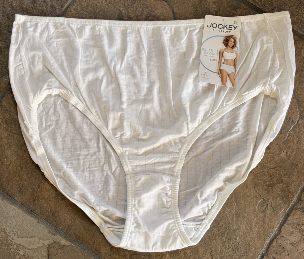 Jockey Supersoft XL WHITE Modal Stretch Full Coverage Brief Panties NWT
