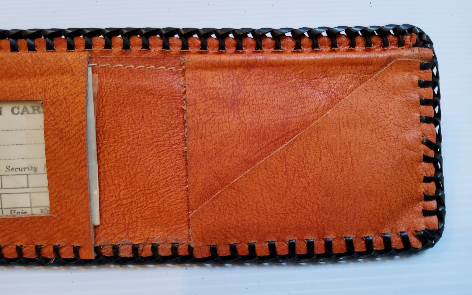 VTG. New BiFold Leather Wallet~Bear In The Woods~Whipstitch Hand Tooled Handmade