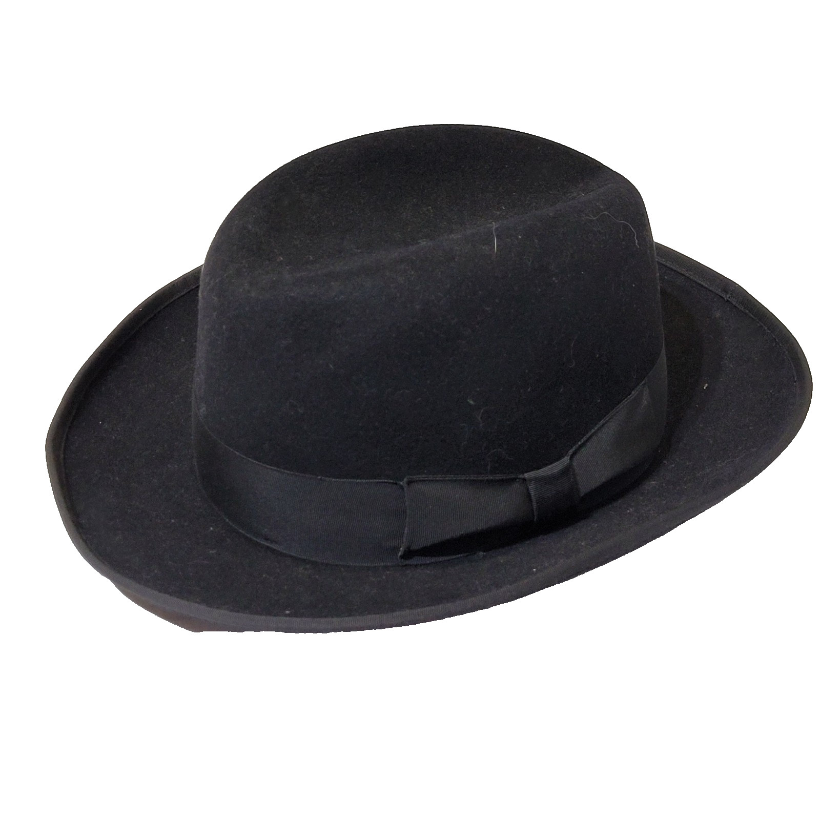 Huckel Villavacencio Fedora Hat Black Fur Felt Medium Vintage Men’s EUC