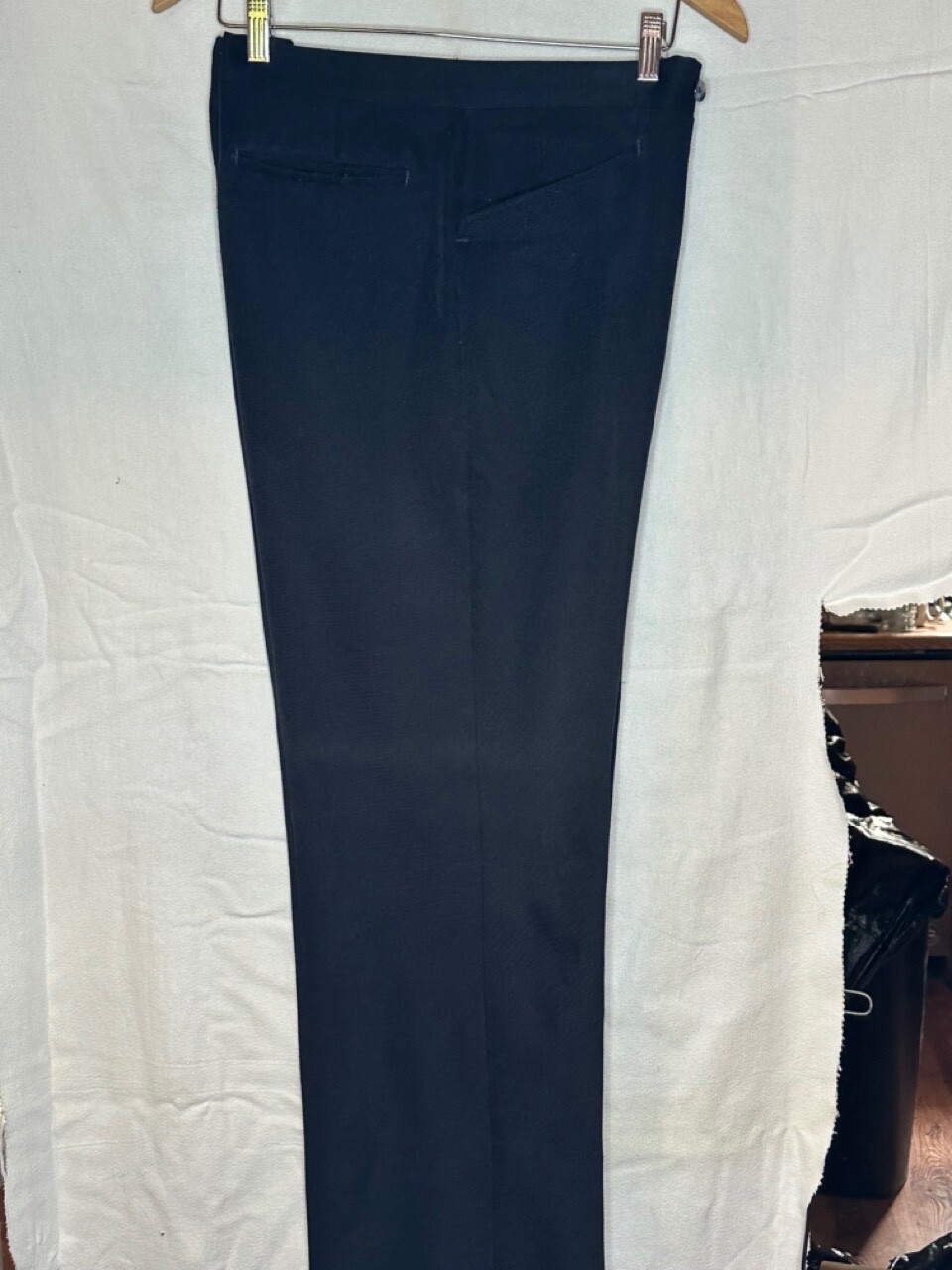 Vintage Mens’ Double Knit Slacks 1970s Navy Waist 42 Inseam 31