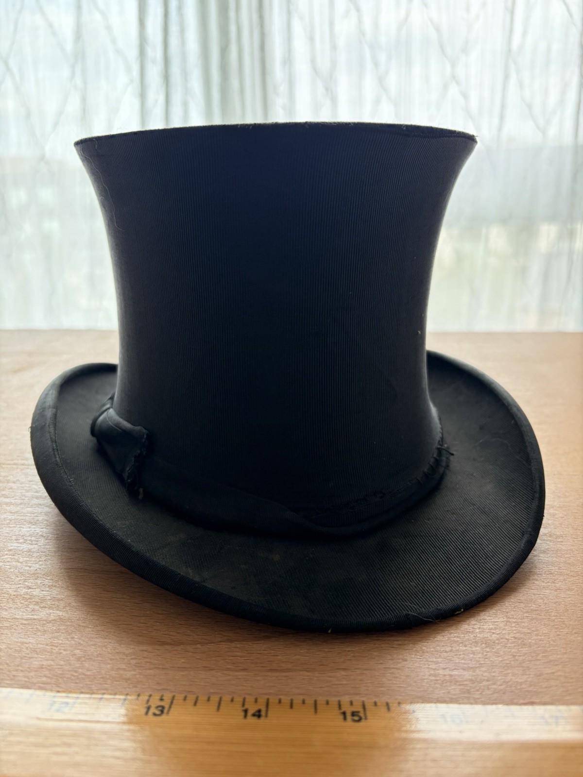 1900’s Antique Vintage Ribbed Silk French Collapsible Opera Top Hat