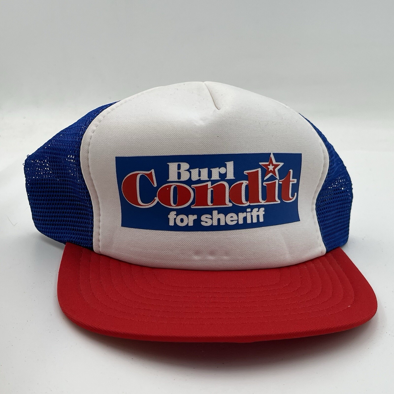VTG Burl Condit Sheriff Hat Cap Snapback Politics Red White Blue USA California