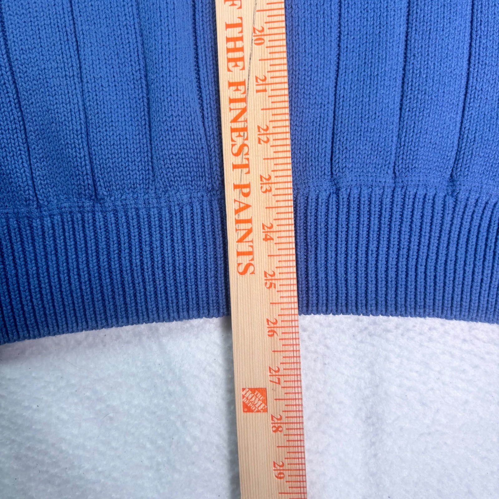 Vintage Dockers Ribbed Knit Sweater L Blue Cotton Crewneck 90s Casual Classic